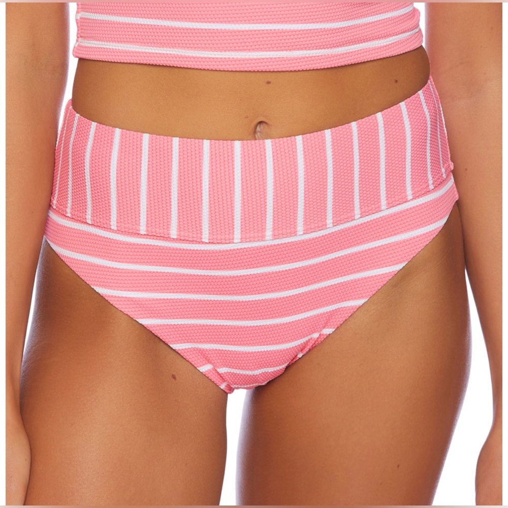 Splendid Pink & White High Leg Bikini Bottom Size Small 2-4 (10UK) NWT